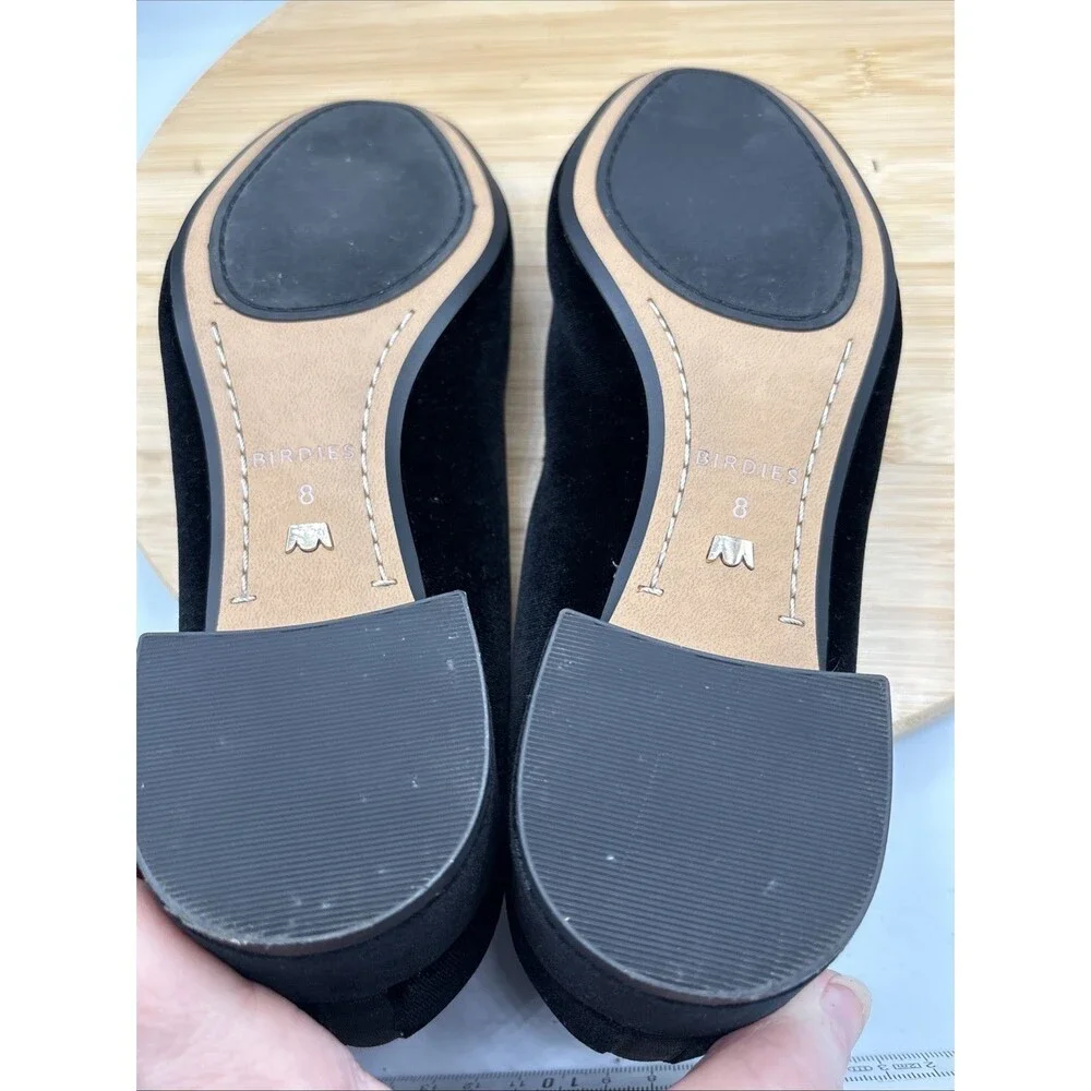 Birdies Hummingbird 30 Pump Jeweled Bow Black Velvet Size 8 NWOB Block Heel
